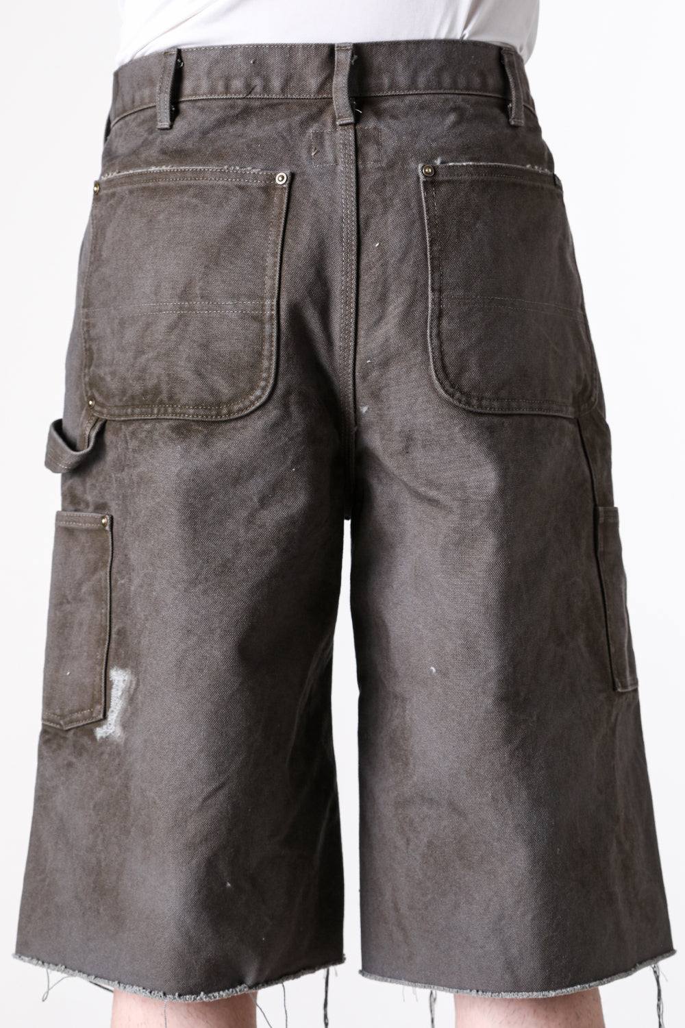 カミヤ KAMIYA BORO Duck Painter Wide Bermuda Pants (GRAY) GRAY