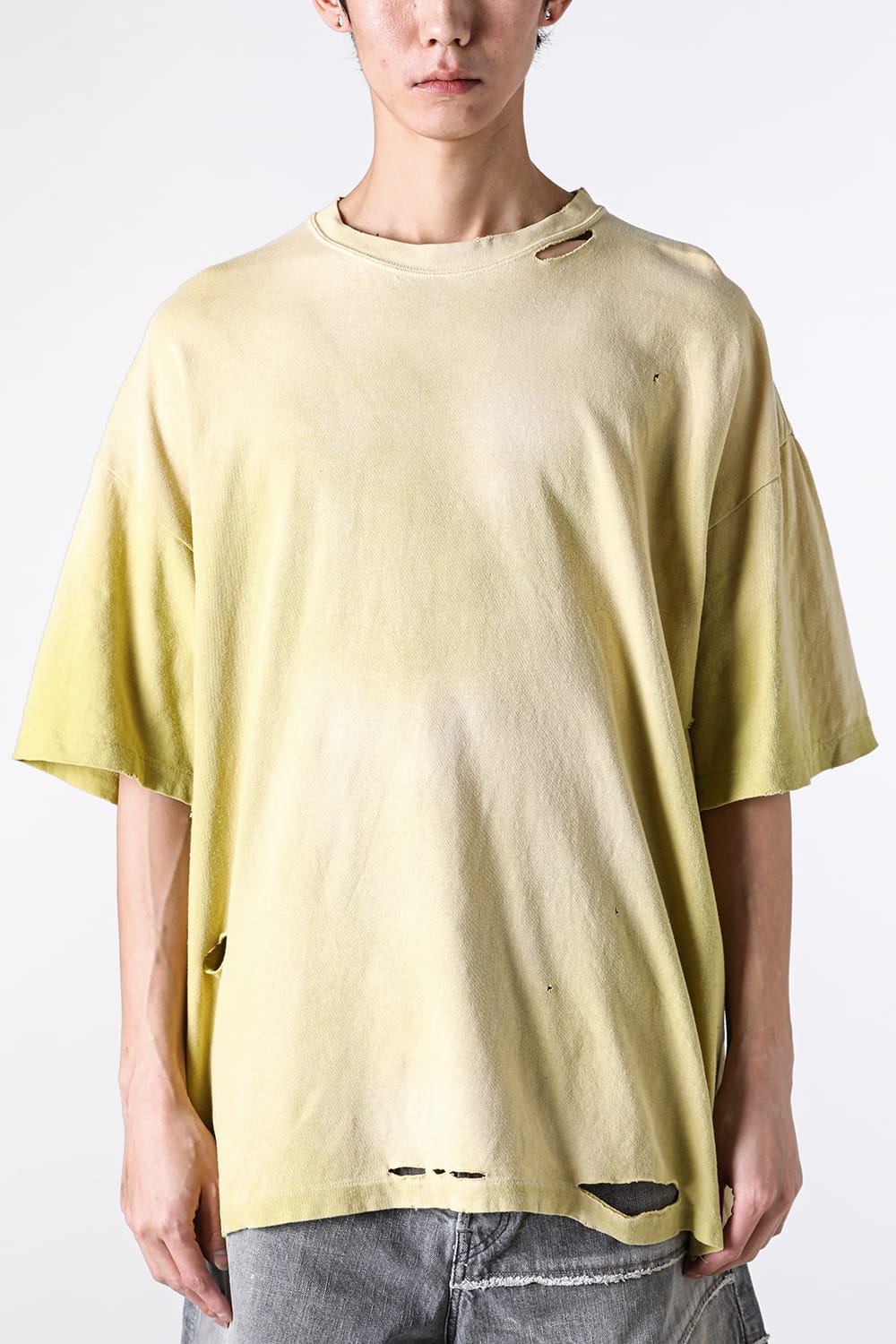 カミヤ KAMIYA “KMY-SNAKE” Distressed Tee (YELLOW) YELLOW