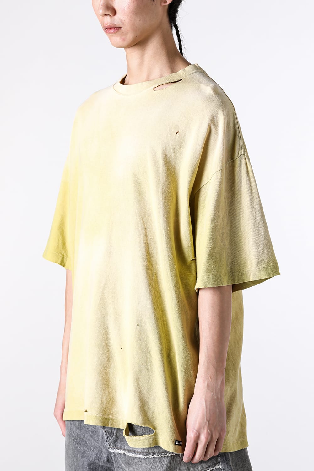 カミヤ KAMIYA “KMY-SNAKE” Distressed Tee (YELLOW) YELLOW