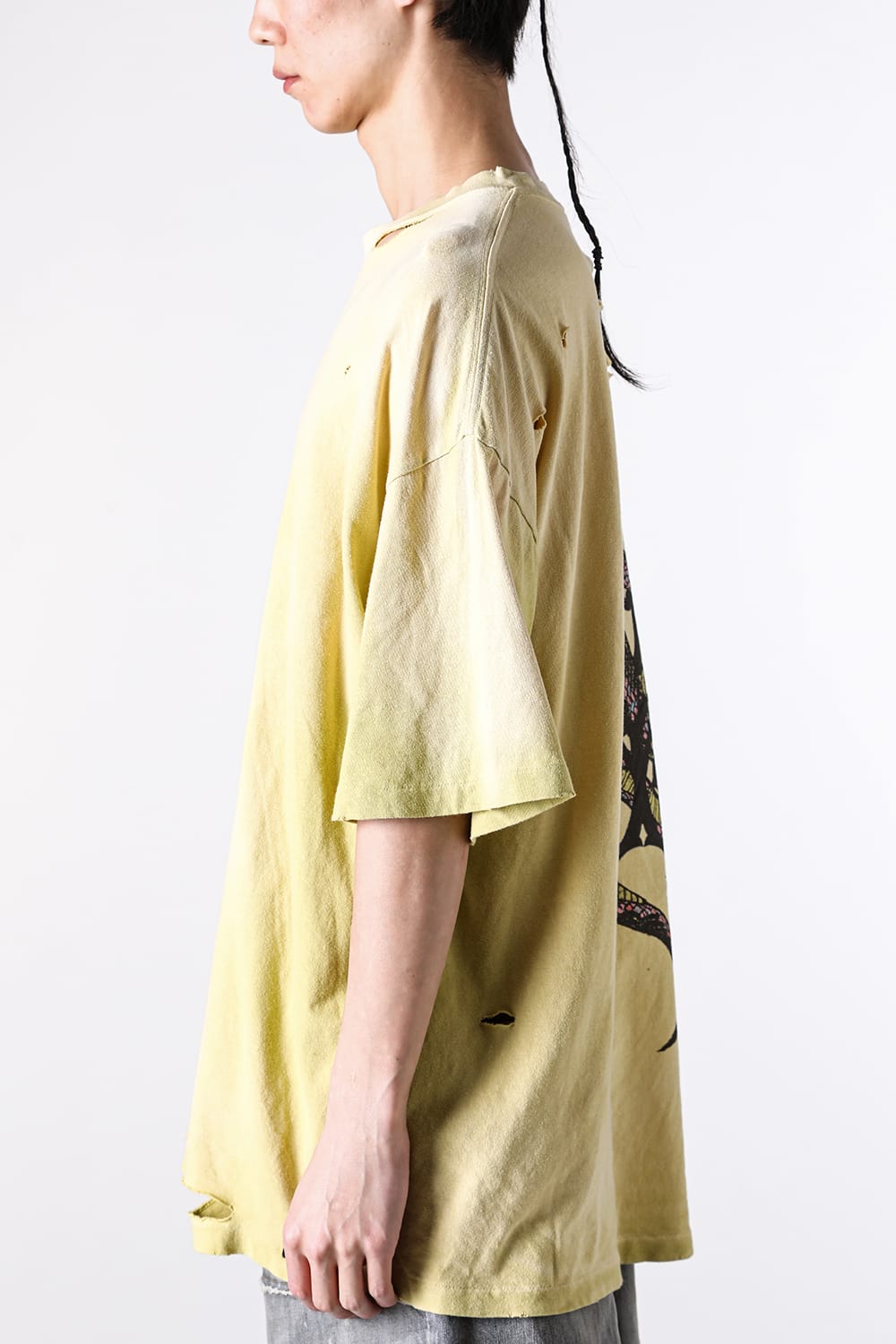 カミヤ KAMIYA “KMY-SNAKE” Distressed Tee (YELLOW) YELLOW