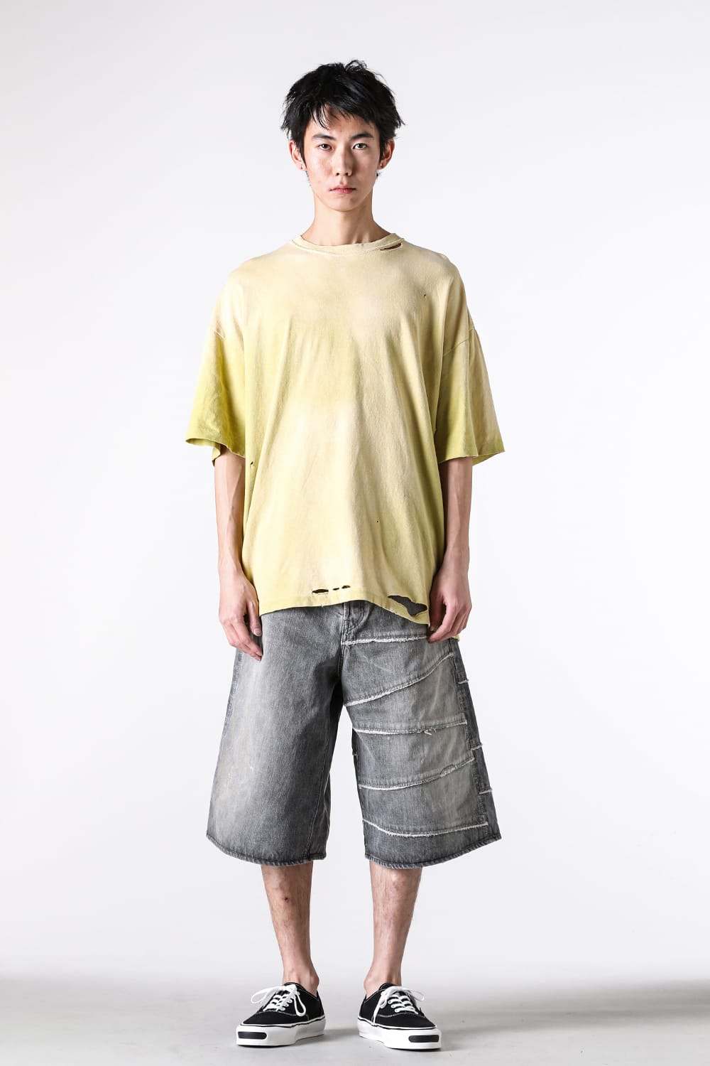 カミヤ KAMIYA “KMY-SNAKE” Distressed Tee (YELLOW) YELLOW