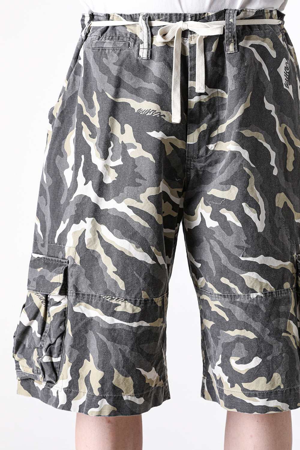 カミヤ KAMIYA Camouflage Wash Cargo Bermuda Pants (BEIGE) BEIGE