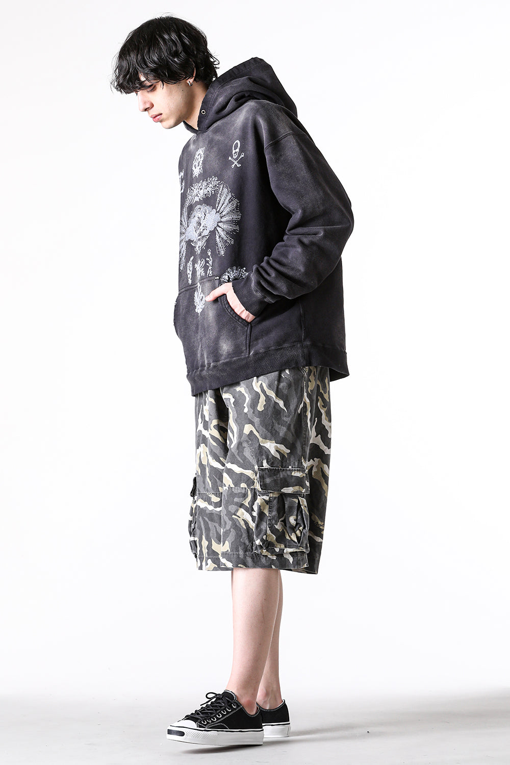 カミヤ KAMIYA Camouflage Wash Cargo Bermuda Pants (BEIGE) BEIGE
