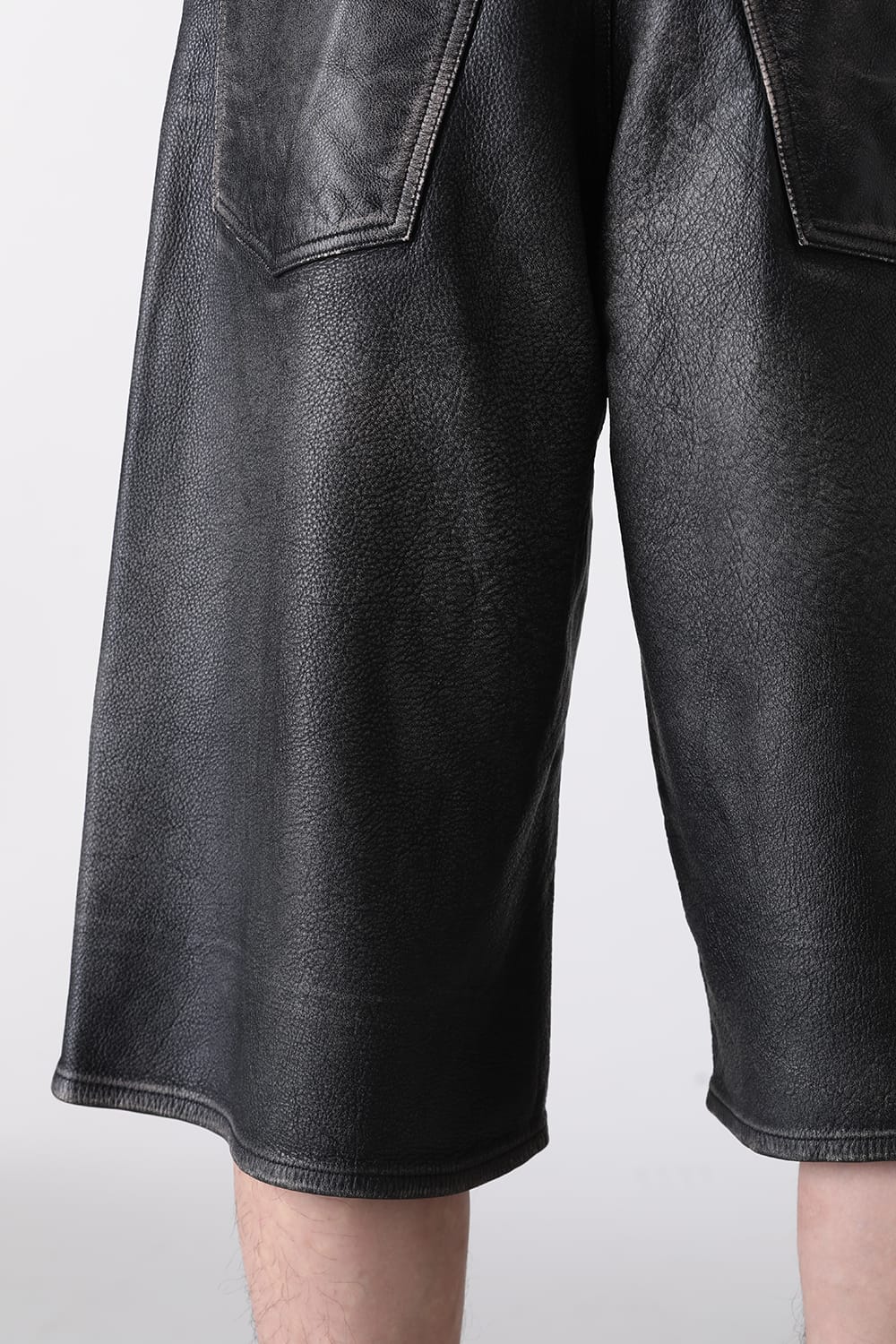 カミヤ KAMIYA Leather Bermuda Pants (BLACK) BLACK