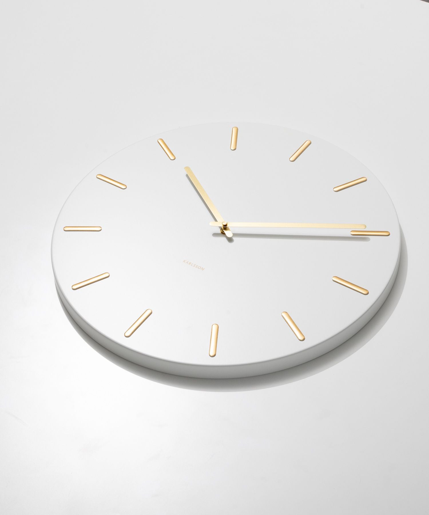 カールソン KARLSSON Wall clock Charm black steel with gold battons KA5716BK KA5716WH チャーム 【返品不可商品】 (ブラック) ブラック