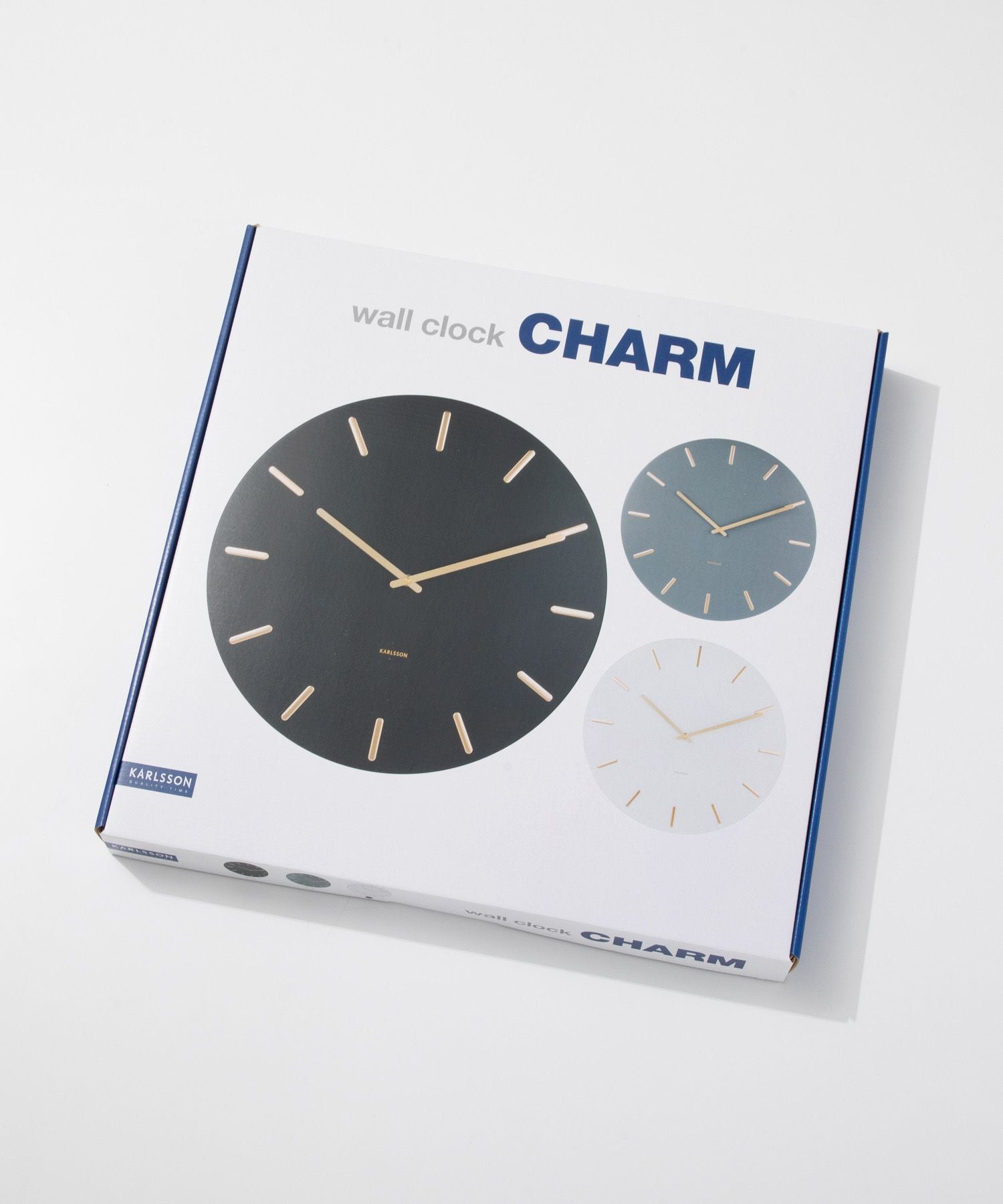 カールソン KARLSSON Wall clock Charm black steel with gold battons KA5716BK KA5716WH チャーム 【返品不可商品】 (ブラック) ブラック