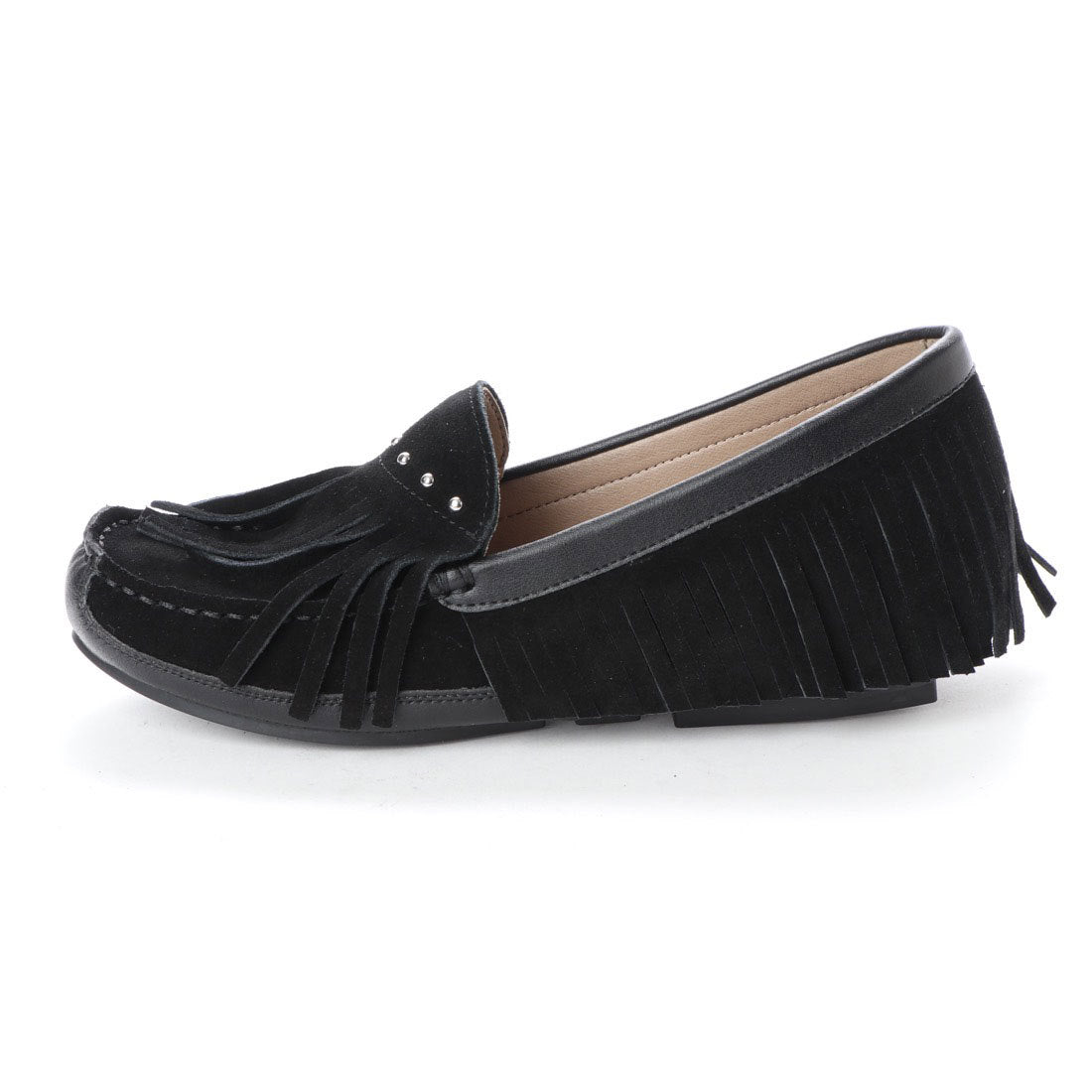 キスコ KISCO 【本革】タッセルデザインスタッズ飾りインヒールシューズ (ブラック) ブラック