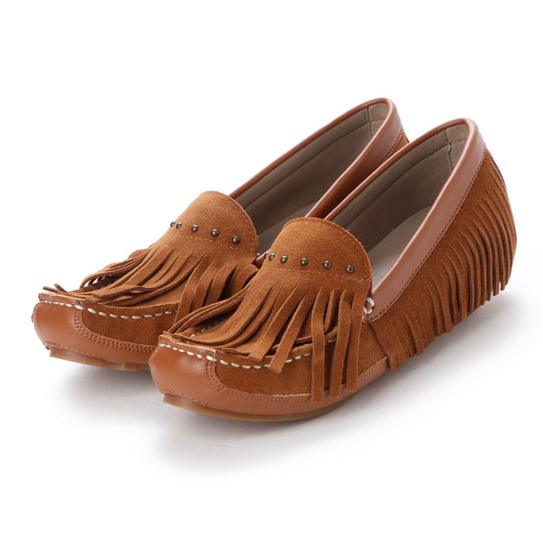 キスコ KISCO 【本革】タッセルデザインスタッズ飾りインヒールシューズ (キャメル) キャメル