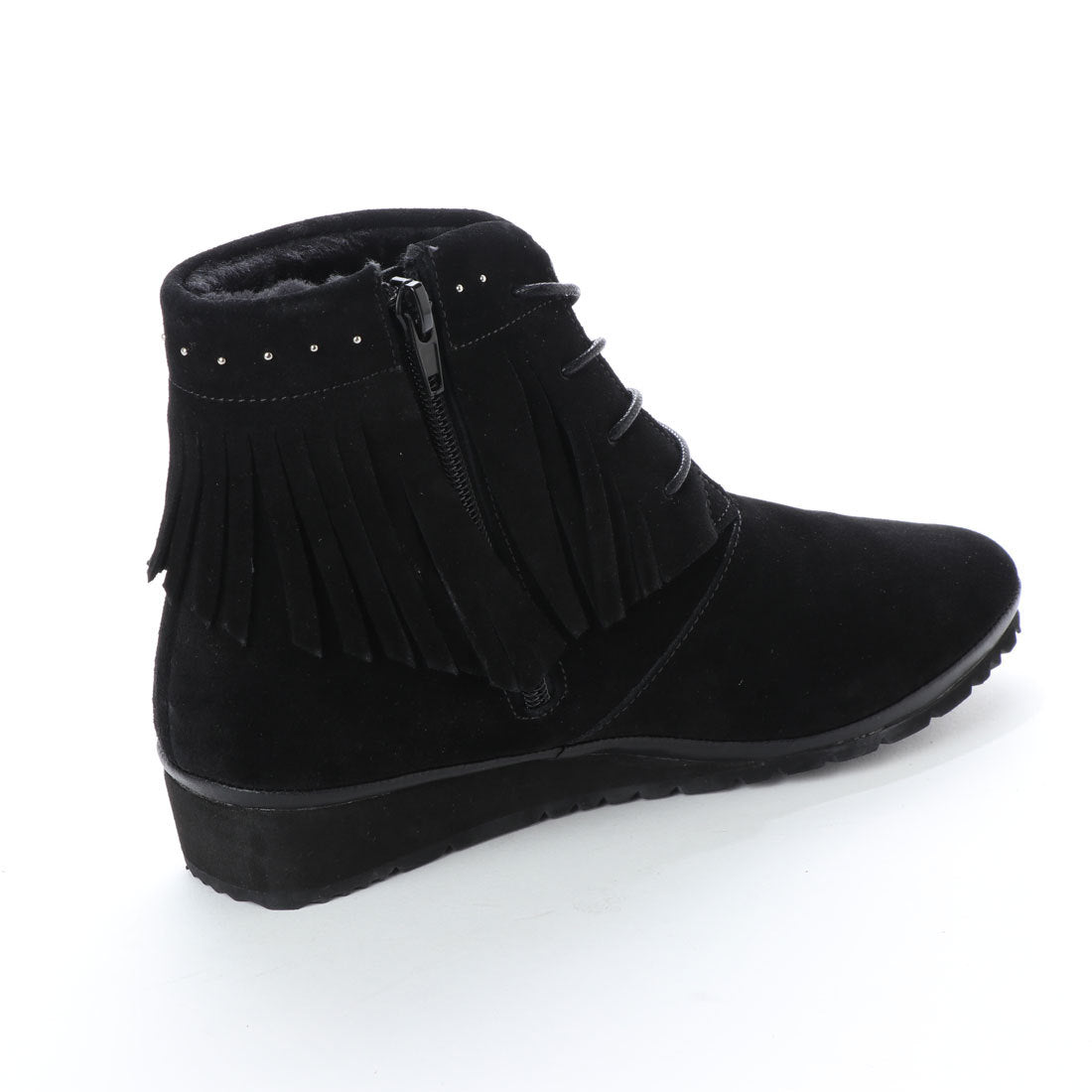 キスコ KISCO 【本革】タッセル使いレースアップショートブーツ