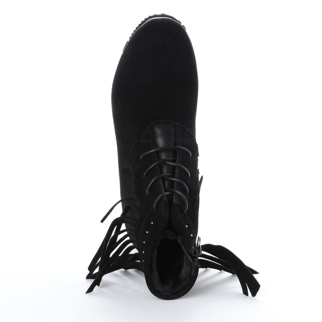 キスコ KISCO 【本革】タッセル使いレースアップショートブーツ