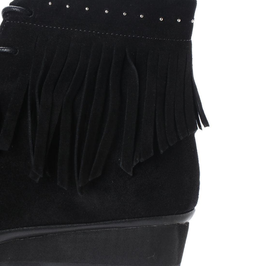 キスコ KISCO 【本革】タッセル使いレースアップショートブーツ