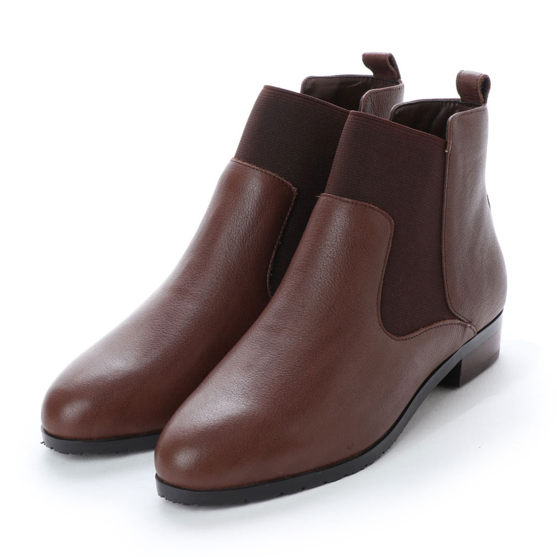 キスコ KISCO 【本革】サイドゴアショートブーツ,ダークブラウン