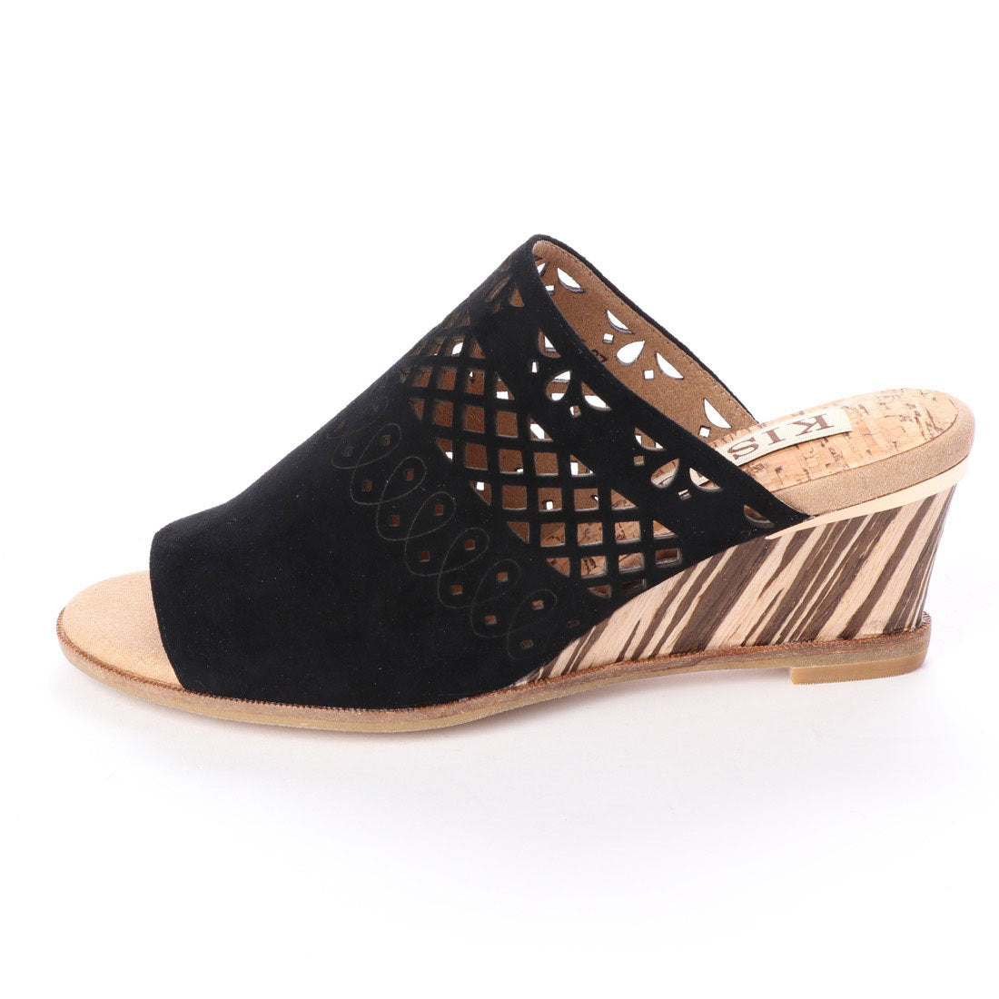 キスコ KISCO 【本革】カッティングデザインウェッジサンダル