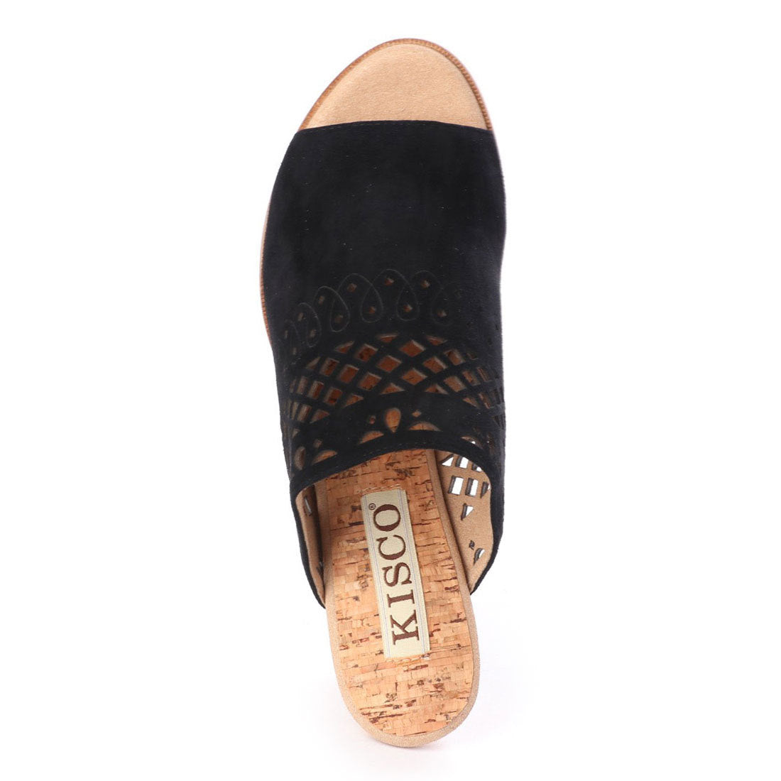 キスコ KISCO 【本革】カッティングデザインウェッジサンダル