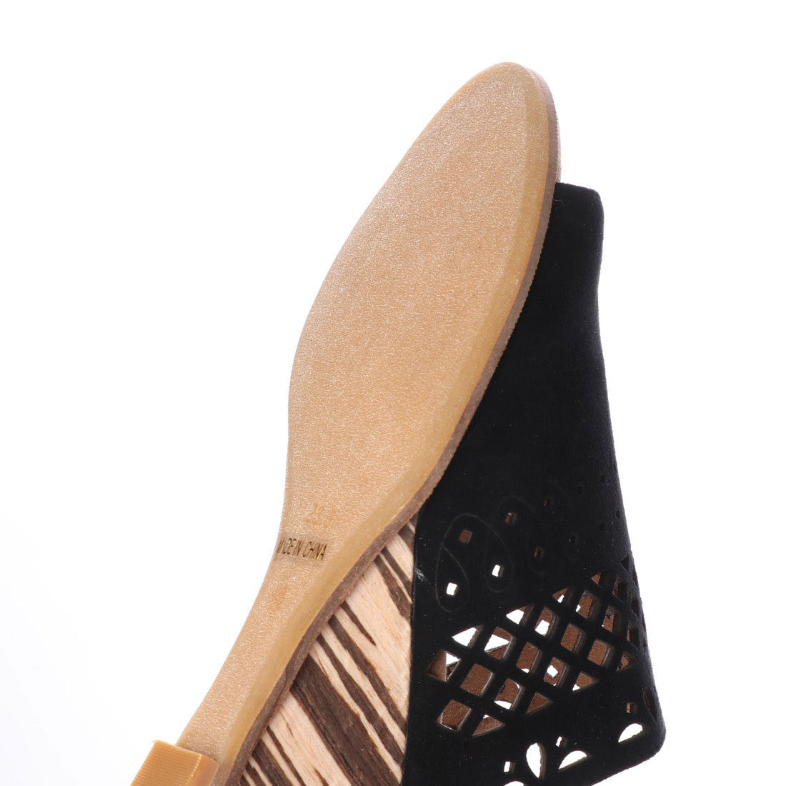 キスコ KISCO 【本革】カッティングデザインウェッジサンダル