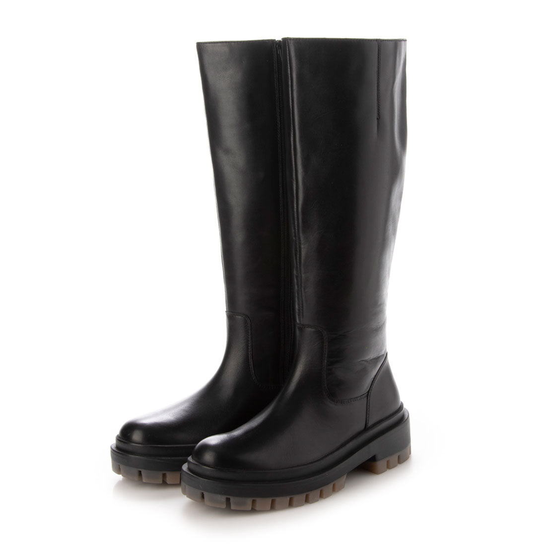 キスコ KISCO タンクソールロングブーツ,ブラック