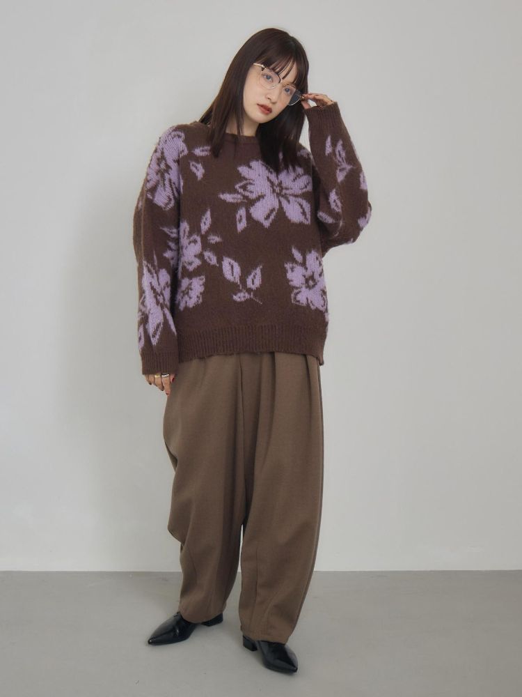 キヴィ kivi フラワージャガードニット (BRN0) BRN0