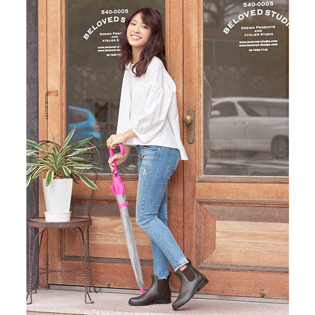 コウベレタス KOBE LETTUCE サイドゴアレインブーツ,ダークブラウン