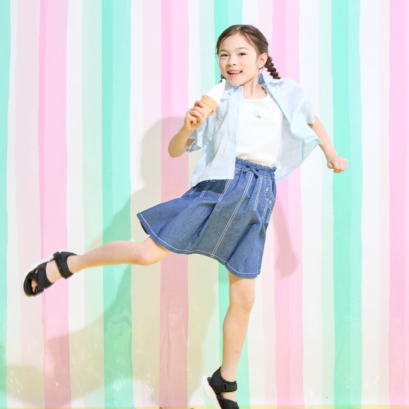 ケーピー KP シアーシャツ・テレコタンクトップ セット (サックス) サックス