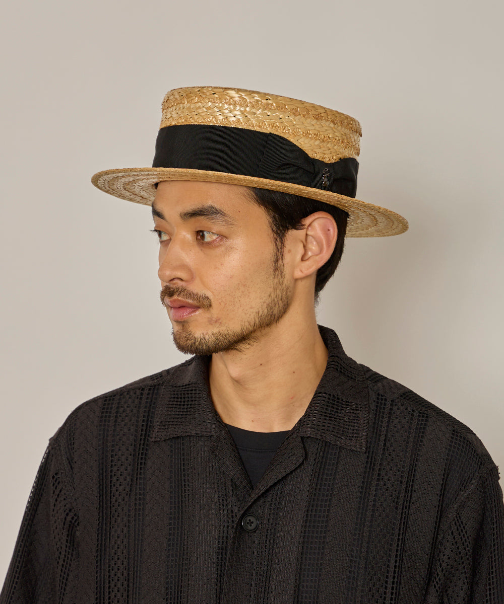 アース arth arth HANAMUGI BOATER HAT / アース (NATURAL (96)) NATURAL (96)