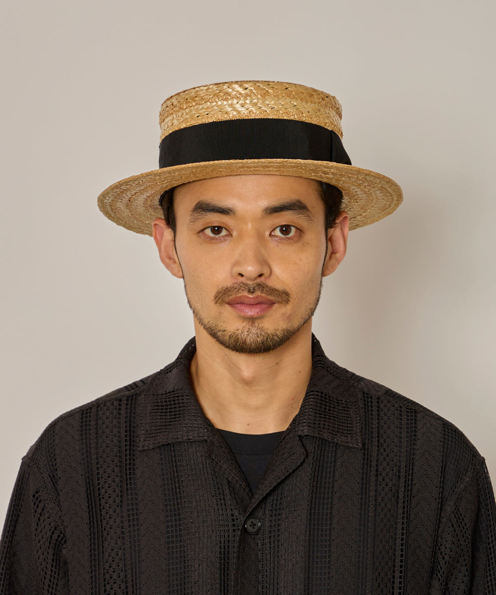 アース arth arth HANAMUGI BOATER HAT / アース (NATURAL (96)) NATURAL (96)