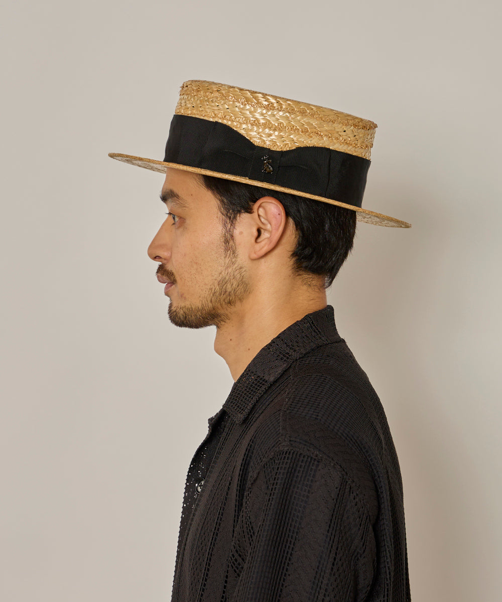 アース arth arth HANAMUGI BOATER HAT / アース (NATURAL (96)) NATURAL (96)
