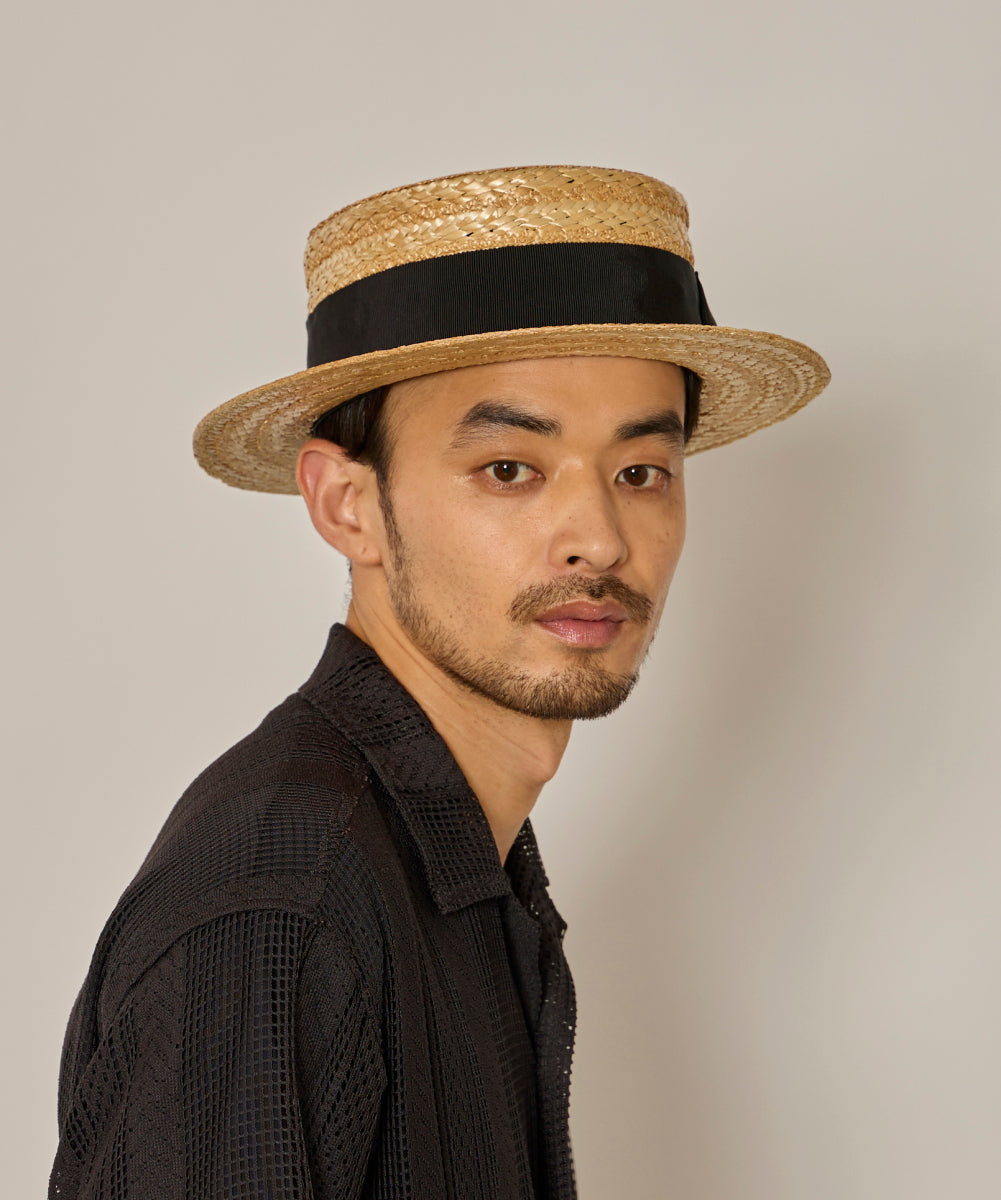 アース arth arth HANAMUGI BOATER HAT / アース (NATURAL (96)) NATURAL (96)