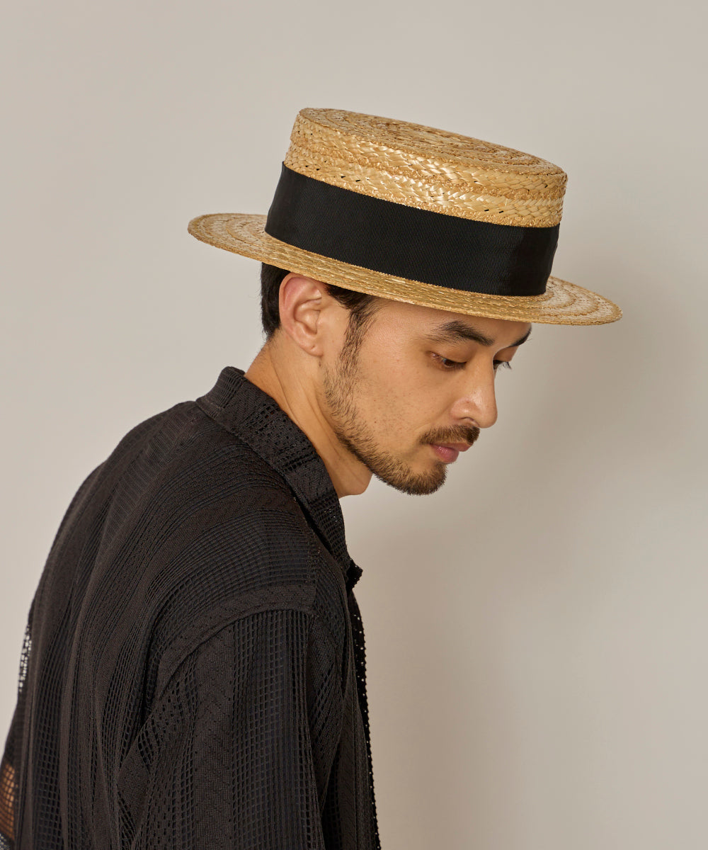アース arth arth HANAMUGI BOATER HAT / アース (NATURAL (96)) NATURAL (96)