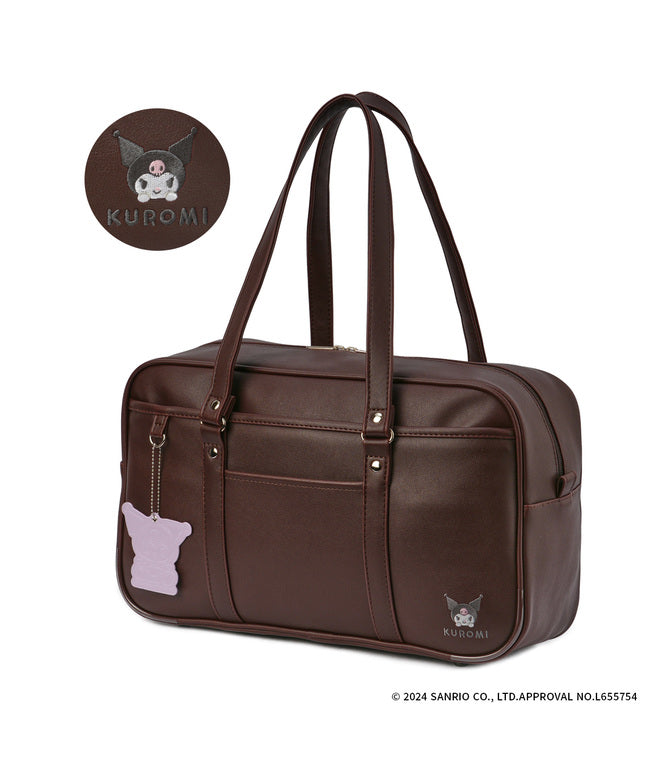 クロミ KUROMI クロミ スクールバッグ スクバ 合皮 女子 女子高生 高校生 中学生 通学 ブラック ブラウン サンリオ クロミちゃん KUROMI 62058 (チョコ) チョコ