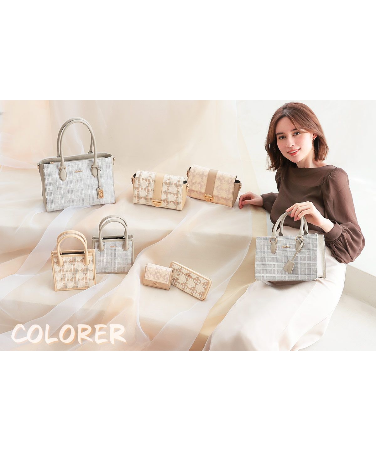 クレリア Clelia ミニバッグ ハンドバッグ レディース シンプル 綿 本革 レザー 大人 かわいい おしゃれ 綺麗 Clelia クレリア クロレ CLー21240 (ドゥ・ピンクローズ) ドゥ・ピンクローズ