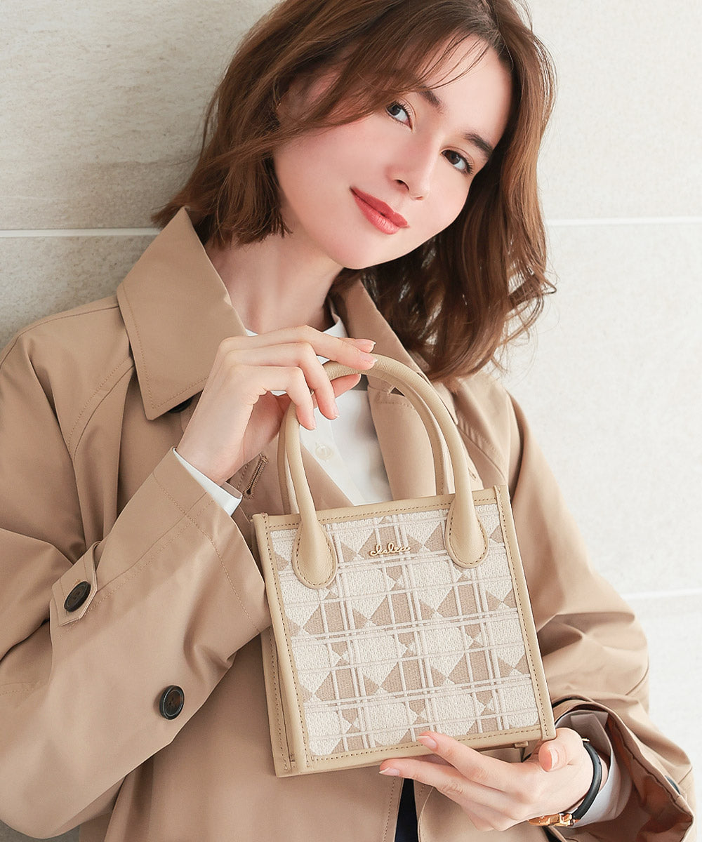 クレリア Clelia ミニバッグ ハンドバッグ レディース シンプル 綿 本革 レザー 大人 かわいい おしゃれ 綺麗 Clelia クレリア クロレ CLー21240 (ラフィネ・ベージュ) ラフィネ・ベージュ