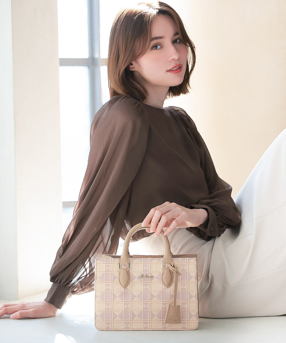 Clelia（クレリア） Clelia Handbag Shoulder Bag for Women Genuine Leather Cotton Crossbody