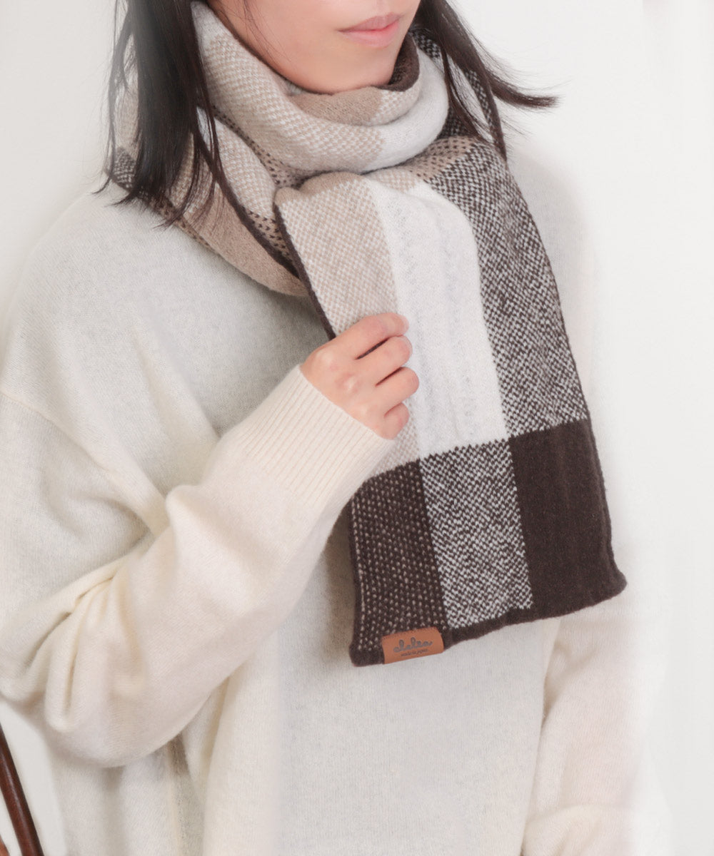 クレリア Clelia マフラー レディース あたたかい かわいい ふわふわ ブランド Clelia クレリア CLーA0716 厚手 日本製 秋冬 防寒 軽い しっとり チェック柄