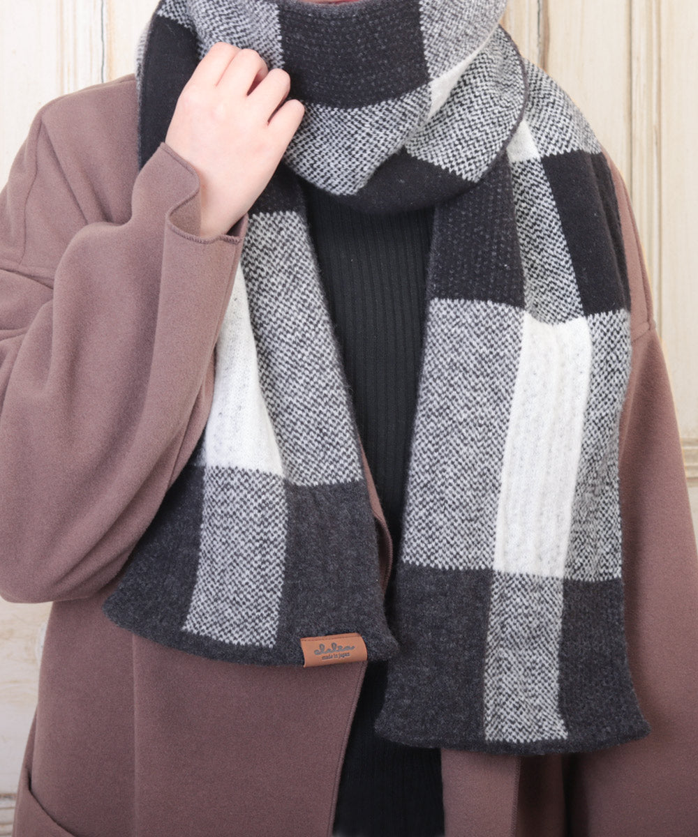 クレリア Clelia マフラー レディース あたたかい かわいい ふわふわ ブランド Clelia クレリア CLーA0716 厚手 日本製 秋冬 防寒 軽い しっとり チェック柄
