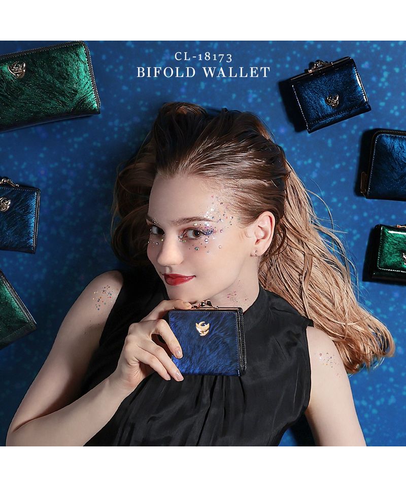 クレリア Clelia 財布 折り財布 二つ折り財布 ウォレット がま口 がま口財布 コンパクト Clelia クレリア cambiare カンビアーレシリーズ レディース 女性用 ブ (グリーン) グリーン
