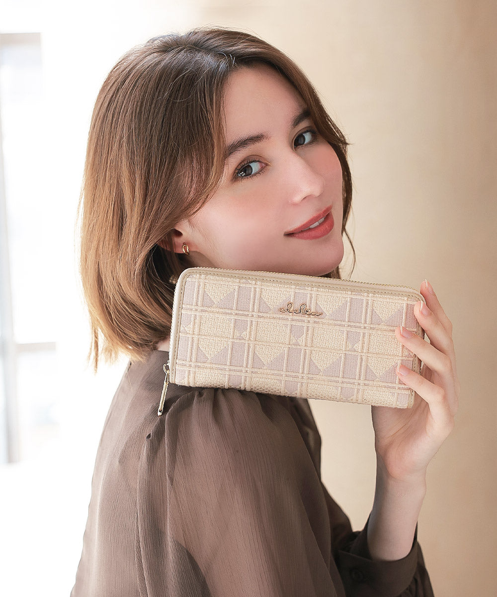 クレリア Clelia 長財布 財布 レディース 本革 レザー 綿  シンプル ラウンドファスナー 大人 かわいい Clelia クレリア クロレ Colorer CLー21506 (ドゥ・ピンクローズ) ドゥ・ピンクローズ