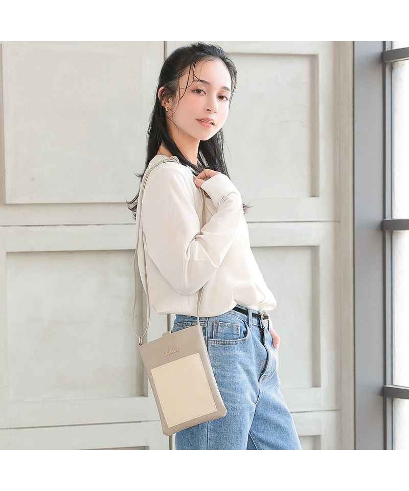 クレリア Clelia スマホポーチ ポシェット ポーチ レディース 斜め掛け 肩掛け シンプル コンパクト 大人 小さい かわいい Clelia クレリア アレグロ CLー25180 (ストレートグレー) ストレートグレー
