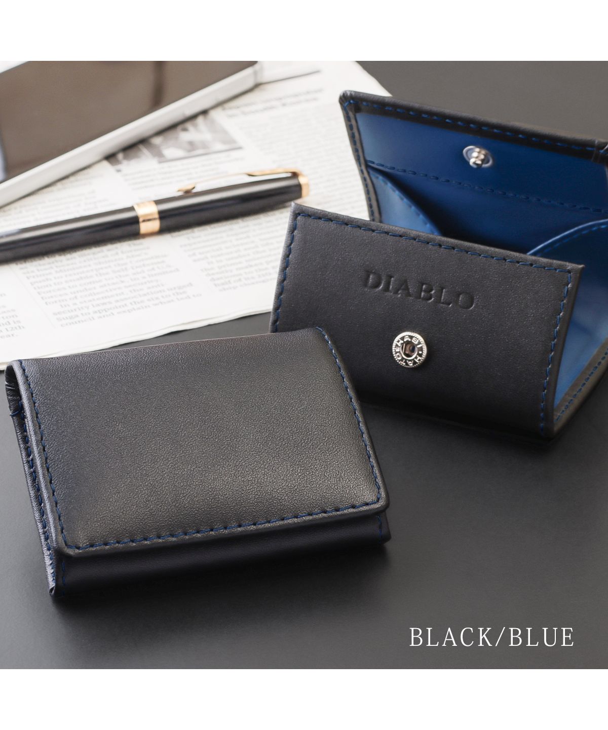 ディアブロ DIABLO 小銭入れ メンズ コインケース 男性用 ボックス型 BOX型 コンパクト 紙幣 馬床革 牛床革 DIABLO KAー515