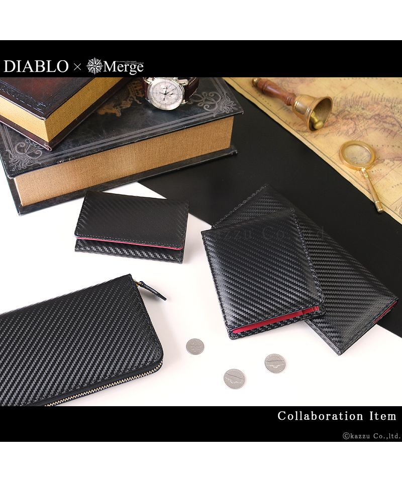 ディアブロ DIABLO 長財布 メンズ 当店人気ブランドのコラボ商品登場 DIABLO Merge ディアブロ×マージ カーボン 紳士 財布 革 レザー 彼氏 男性 MGDー1897