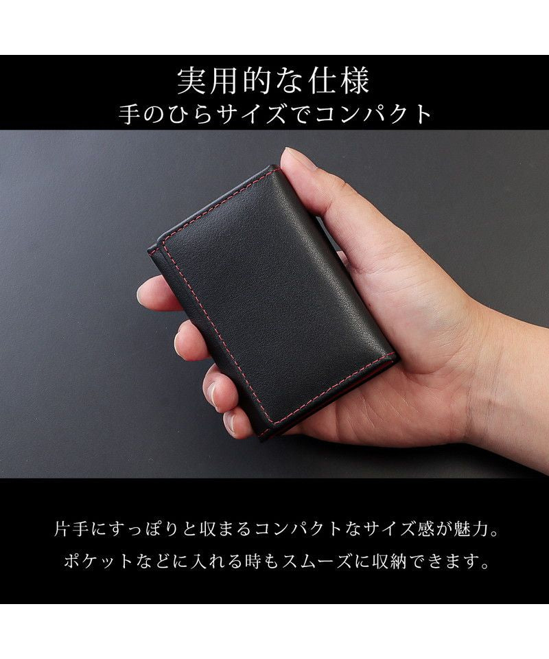 ディアブロ DIABLO 折り財布 メンズ ウォレット 三つ折り財布 コンパクト 紳士 ビジネス キャッシュレス DIABLO ディアブロ ブランド かっこいい おしゃれ KAー516 (ブラック×ブルー) ブラック×ブルー