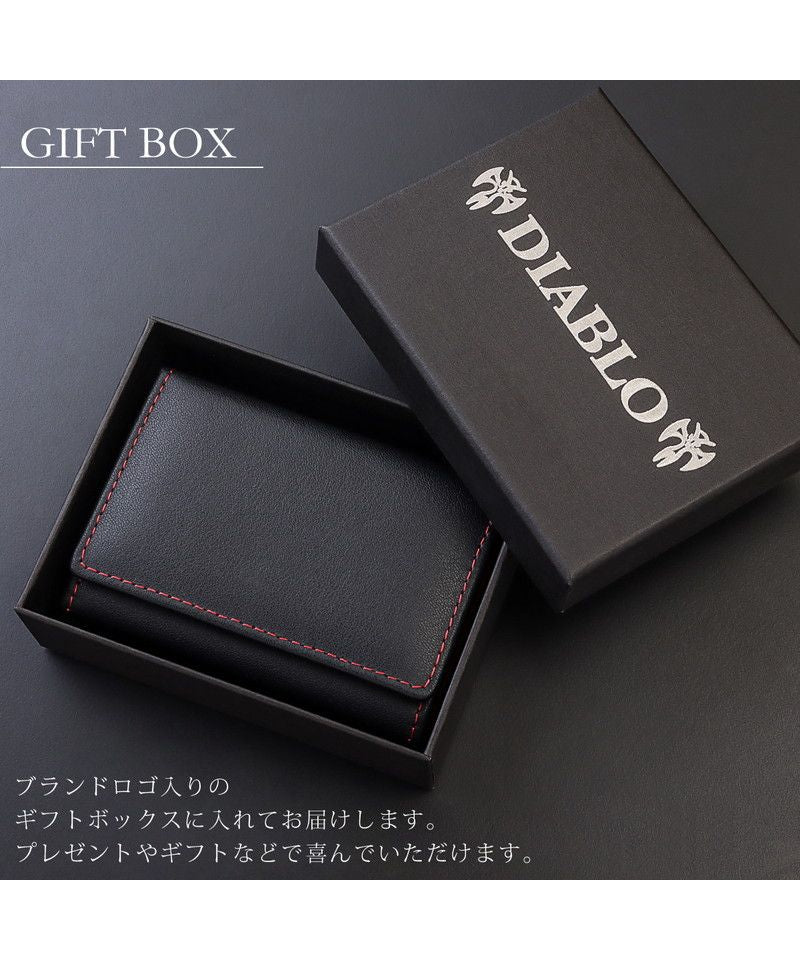 ディアブロ DIABLO 折り財布 メンズ ウォレット 三つ折り財布 コンパクト 紳士 ビジネス キャッシュレス DIABLO ディアブロ ブランド かっこいい おしゃれ KAー516 (ブラック×ブルー) ブラック×ブルー