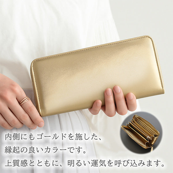 カッズセレクト KAZZU SELECT 長財布 メンズ レディース 本革 羊革 大容量 シープスキン 柔らかい ラウンドファスナー ロングウォレット Eー031 (オレンジ) オレンジ