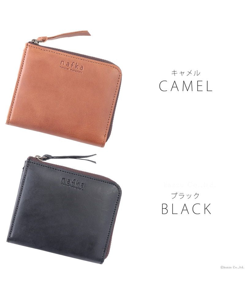 ナフカ nafka 財布 レディース 二つ折り コンパクト 薄い 薄型 スリム 小さい L字ファスナー 本革 牛革 モストロレザー 日本製 シンプル ナチュラル かわいい おしゃれ