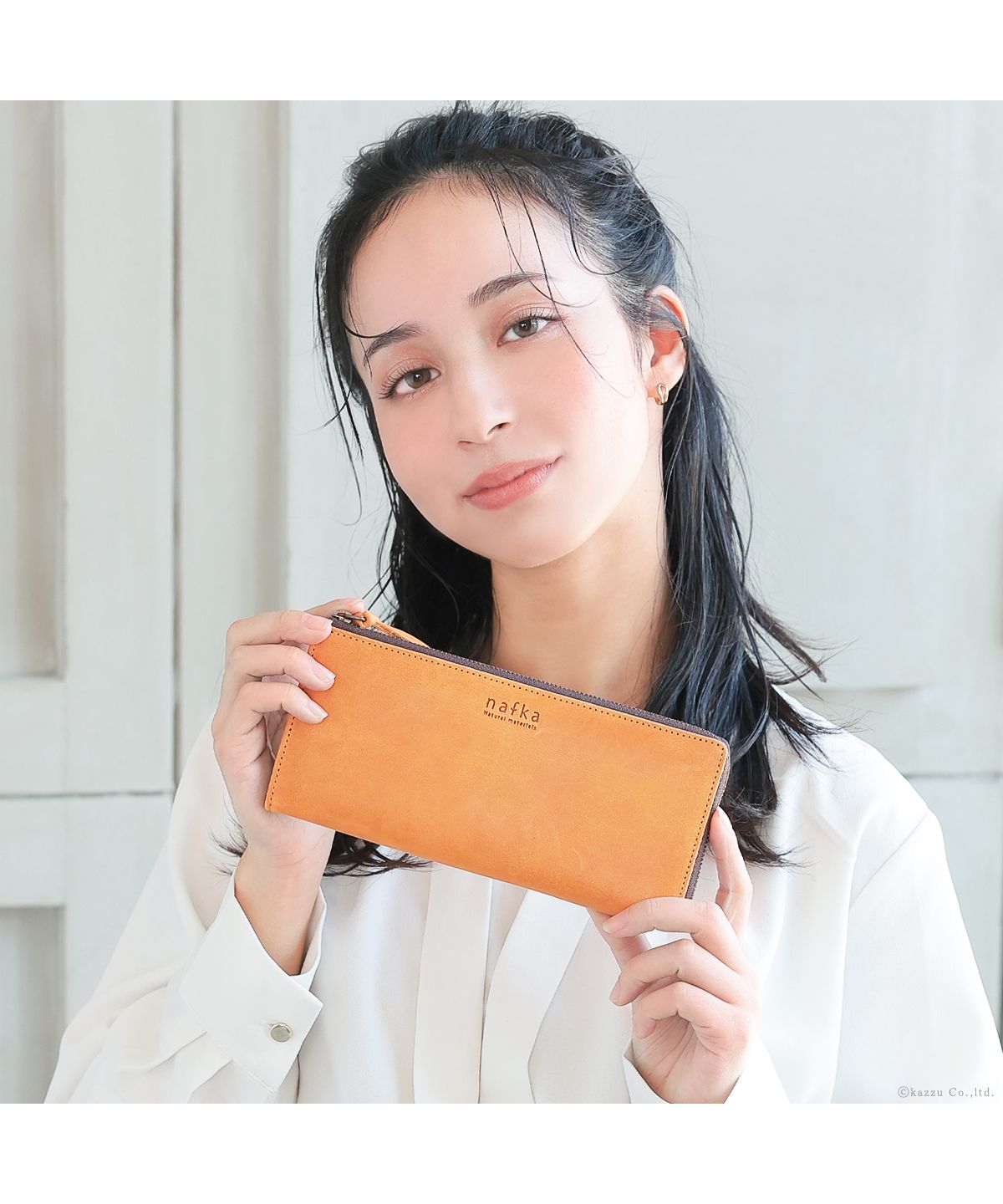 ナフカ nafka 財布 長財布 レディース 本革 牛革 薄い スリム 薄マチ L字ファスナー nafka ナフカ tuuli トゥーリ モストロレザー 日本製 NFKー72006 (レッド) レッド