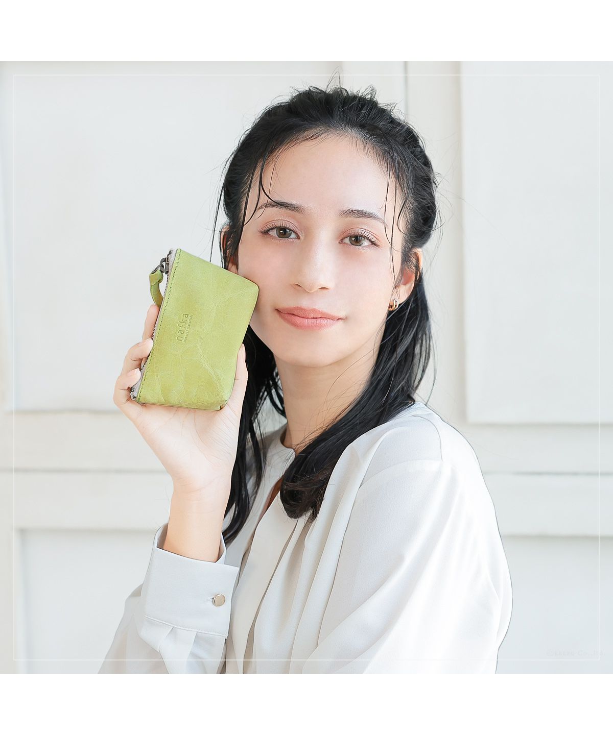ナフカ nafka マルチポーチ 小物入れ ポーチ レディース 小さめ 本革 姫路レザー 日本製 軽量 かわいい おしゃれ ナチュラル 大人 ミニ 女性用 NFKー72114 (ピスタチオ) ピスタチオ