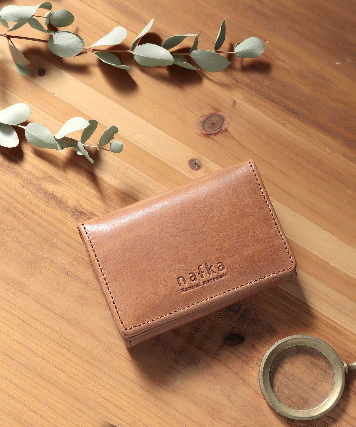 ナフカ nafka ミニ財布 レディース モストロレザー 本革 三つ折り 折り財布 サイフ nafka ナフカ tuuli トゥーリ コンパクト 小さい 牛革 NFKー72008,キャメル