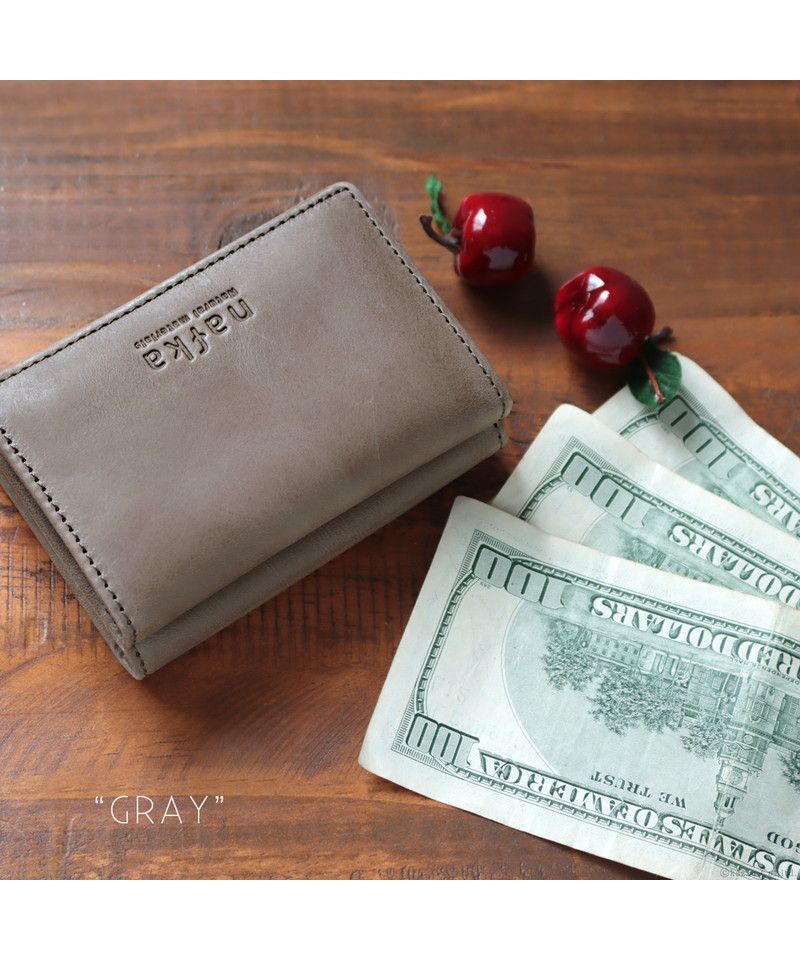 ナフカ nafka ミニ財布 レディース モストロレザー 本革 三つ折り 折り財布 サイフ nafka ナフカ tuuli トゥーリ コンパクト 小さい 牛革 NFKー72008