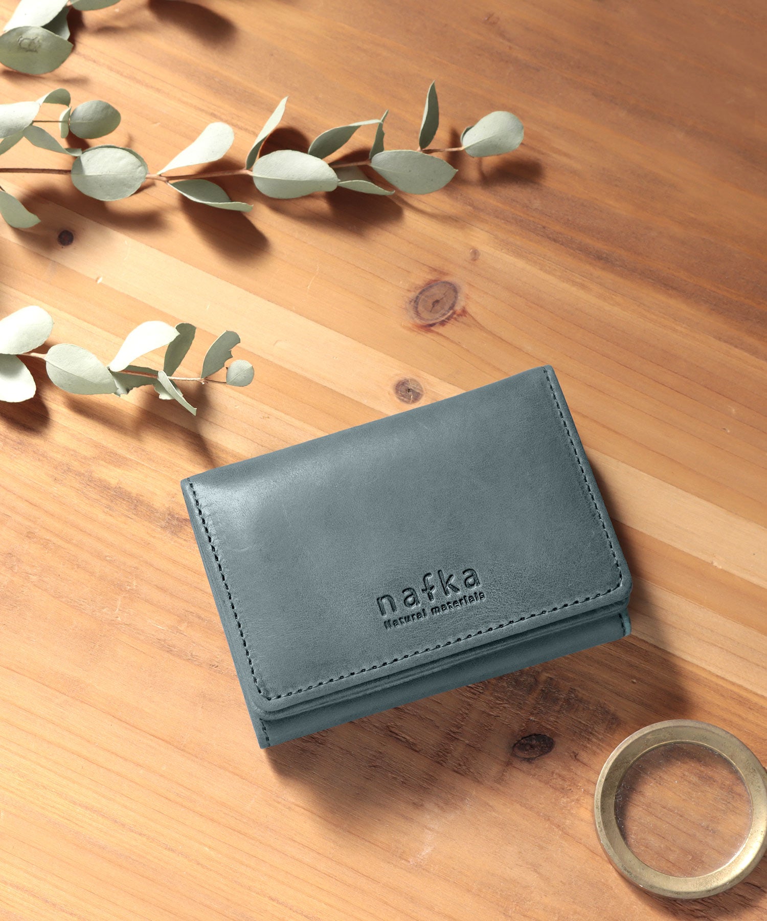 ナフカ nafka ミニ財布 レディース モストロレザー 本革 三つ折り 折り財布 サイフ nafka ナフカ tuuli トゥーリ コンパクト 小さい 牛革 NFKー72008,ライトブルー