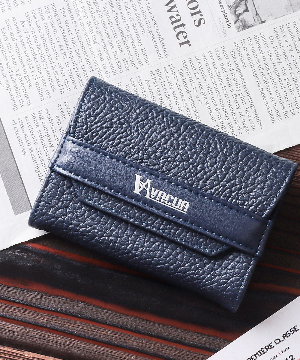 VACUA Business Card Holder for Men Genuine Leather Front Belt with Dividers Large Capacity Card Case VACUA VA-6303