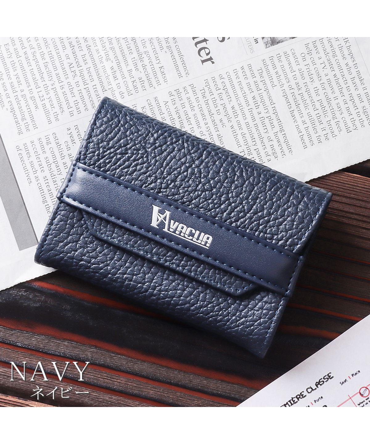 VACUA Business Card Holder for Men Genuine Leather Front Belt with Dividers Large Capacity Card Case VACUA VA-6303